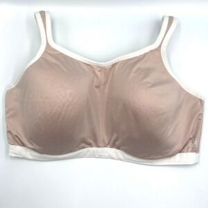 Natori Yogi High Impact Sports Bra 40DD Tan White 731050 Coolmax Polyester